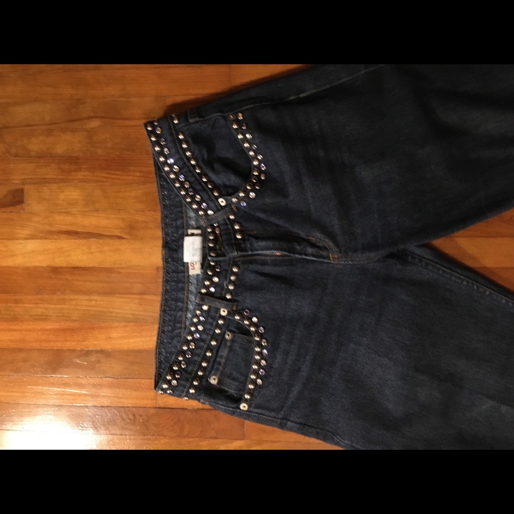 Rhinestone and studded jeans